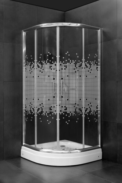 TUS KABINA POLUKRUZNA 80x80x185cm STAKLO 5mm