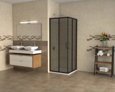 Tuš kabina CONCEPT ATLAS BLACK 80x80x195cm staklo 6mm tonirano staklo