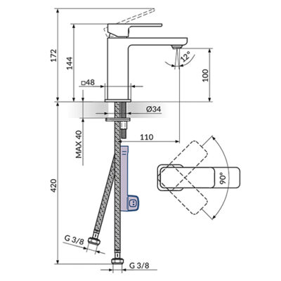 ROSAN S2 BATERIJA ZA LAVABO 230201