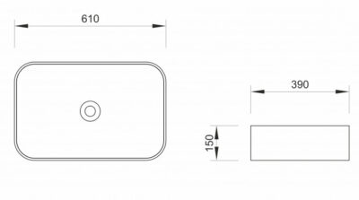 Lavabo nadgradni MINOTTI 610x380x150