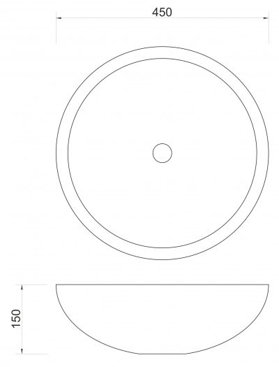 Lavabo nadgradni MINOTTI DIYA fi450x150 mermerni