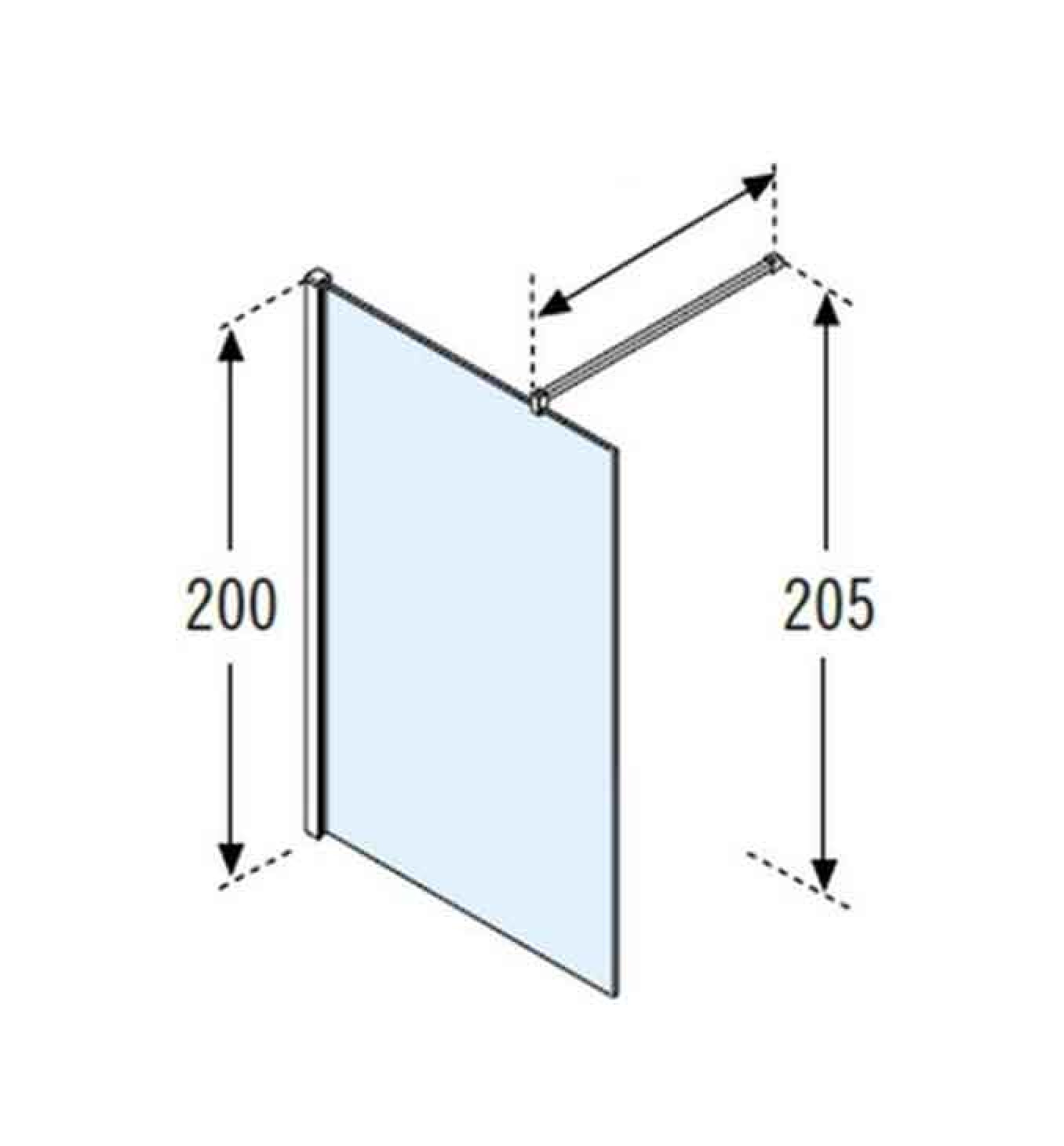 Walk-in NOVELLINI SENSI 800x1950 8mm staklo - Slika 2
