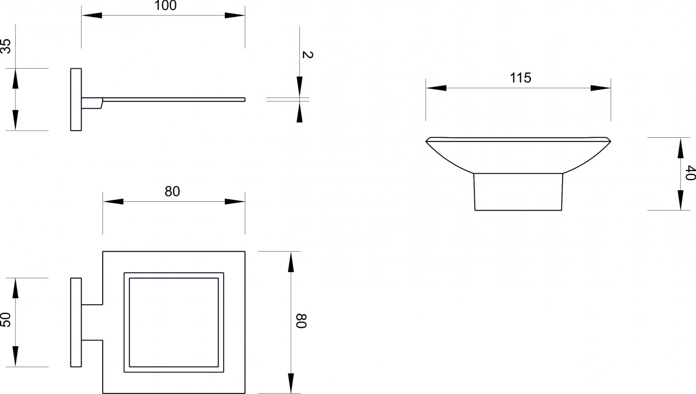 Držač sapuna MINOTTI staklo - Slika 2