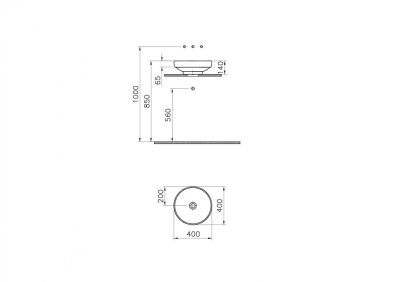 Lavabo nadgradni VITRA Water jewles fi40cm beli