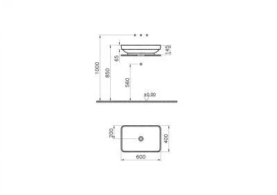 Lavabo nadgradni VITRA Water jewles 60x40cm beli