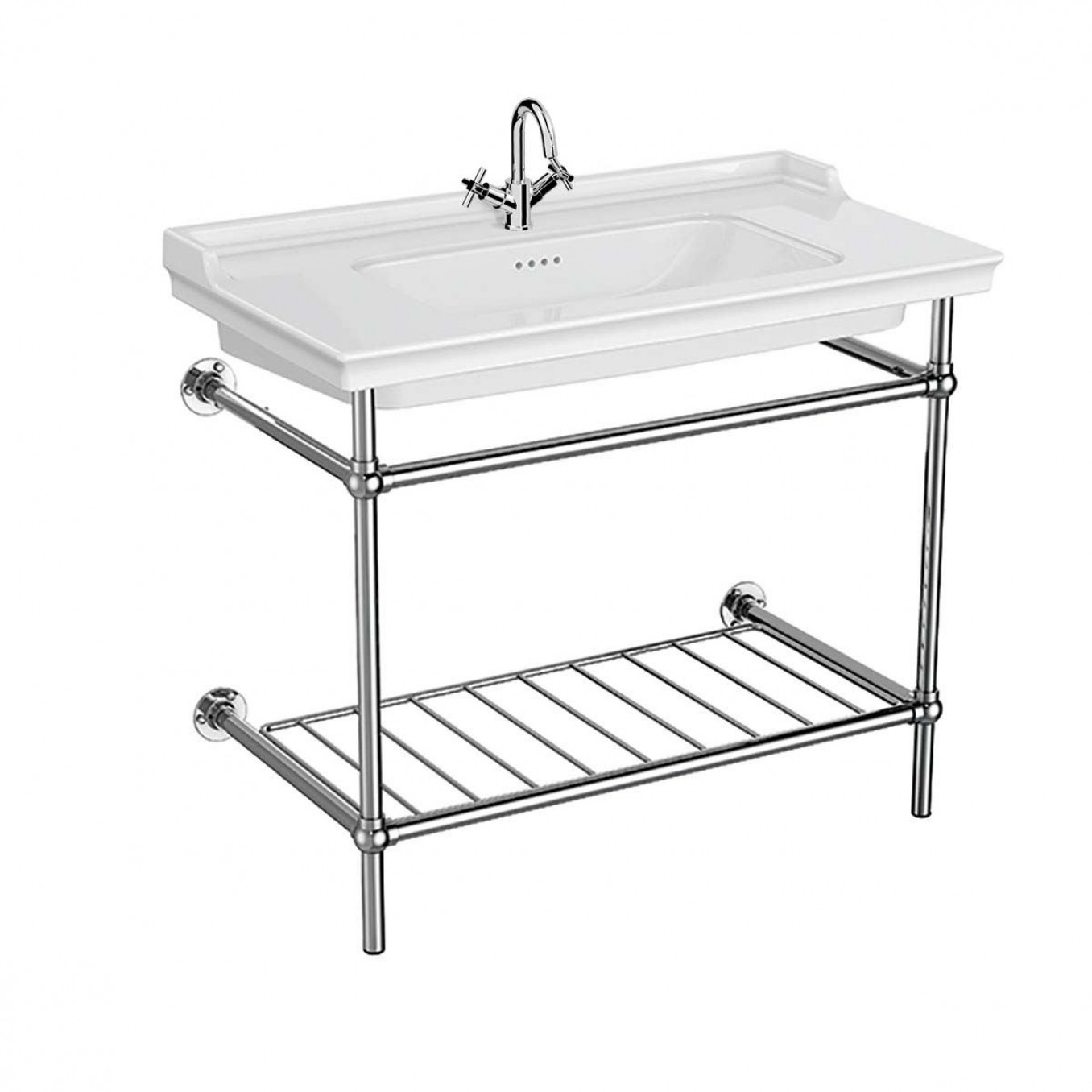Lavabo VITRA VALARTE sa prelivom sa metalnim stalkom - Slika 2