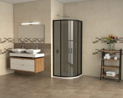 Tuš kabina COPEN ATLAS BLACK R80x195cm tonirano staklo 6mm