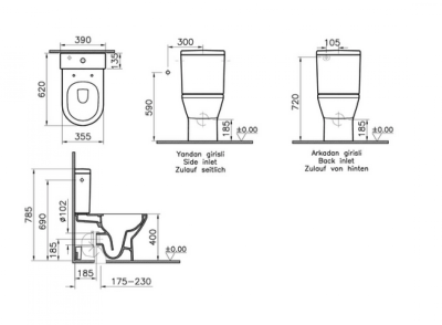 Monoblok VITRA INTEGRA RIMEX sa slim soft close duroplast WC daskom
