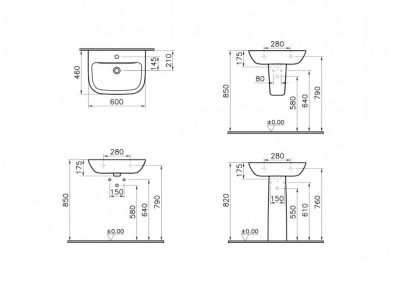 Lavabo VITRA S20 60x46cm
