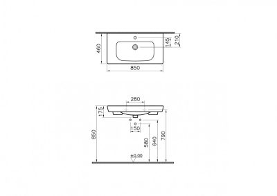 Lavabo VITRA S20 85x46cm vanity