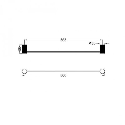 Držač peškira COPEN DIAMOND 600mm brušeni mesing