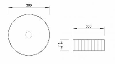 Lavabo nadgradni MINOTTI 360x360x115 beli mat