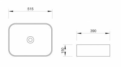 Lavabo nadgradni MINOTTI 505x380x150