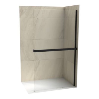 Walk-in COPEN MONTE SUPERIORE 900×2000. 8mm staklo. polica i držač mat crni