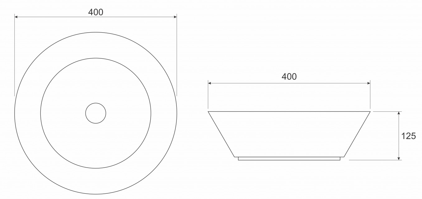 Metalni lavabo COPEN nadgradni 400x125mm gunmetal - Slika 5