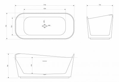 Kada samostojeća COPEN BRIGITTE 1700x750x550mm sjajna bela