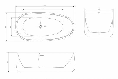 Kada samostojeća COPEN MAE 1760x860x580mm mat bela