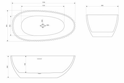 Kada samostojeća COPEN MARILYN 1700x850x580mm sjajna bela