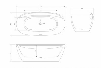 Kada samostojeća COPEN LAUREN 1700x800x585mm sjajna bela