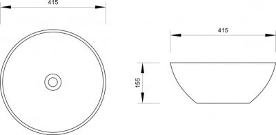 Lavabo nadgradni MINOTTI fi415x155 mat beli