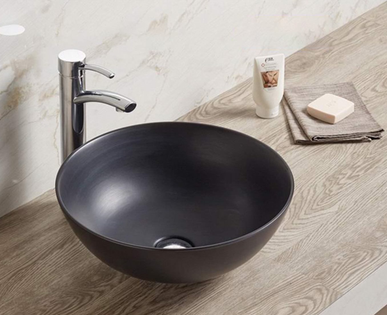 Lavabo nadgradni MINOTTI fi415x155 mat crni - Slika 4