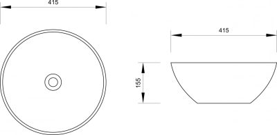 Lavabo nadgradni MINOTTI fi415x155 mat crni