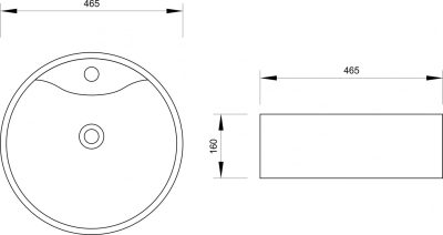 Lavabo nadgradni MINOTTI fi465x160 sa otvorom za slavinu