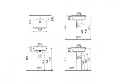 Lavabo VITRA INTEGRA 50x43cm