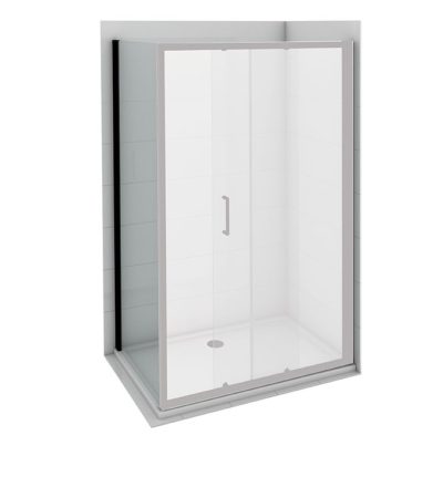 Bočno staklo COPEN ATLAS BLACK 800×1950 transparentno staklo 6mm crni mat ram C-02-B4080T
