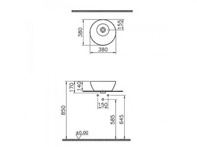 Lavabo nadgradni VITRA GEO fi38 new