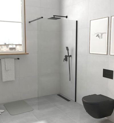Walk-in COPEN MONTE 1000×2000 8mm staklo. mat crni
