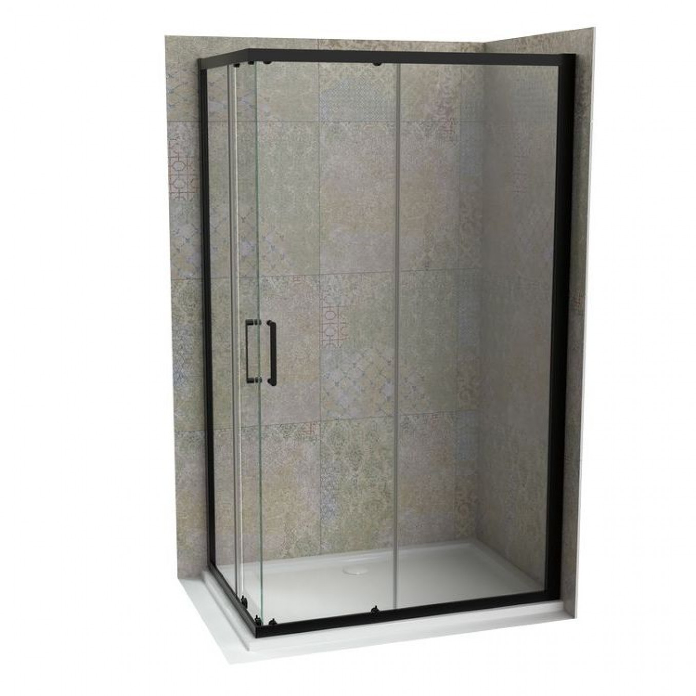 Tuš kabina ATLAS PRO 120x70cm staklo 6mm mat crna