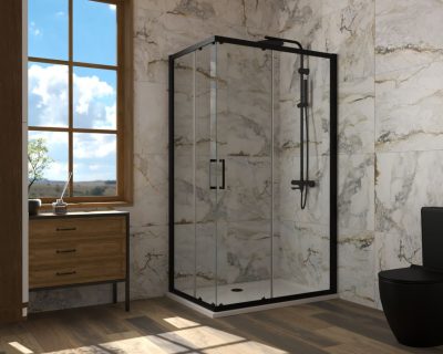 Tuš kabina ATLAS PRO 140x80cm staklo 6mm mat crna