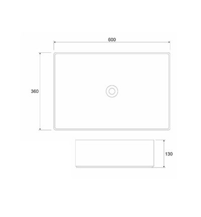 Lavabo COPEN nadgradni 600x360x130 matt white