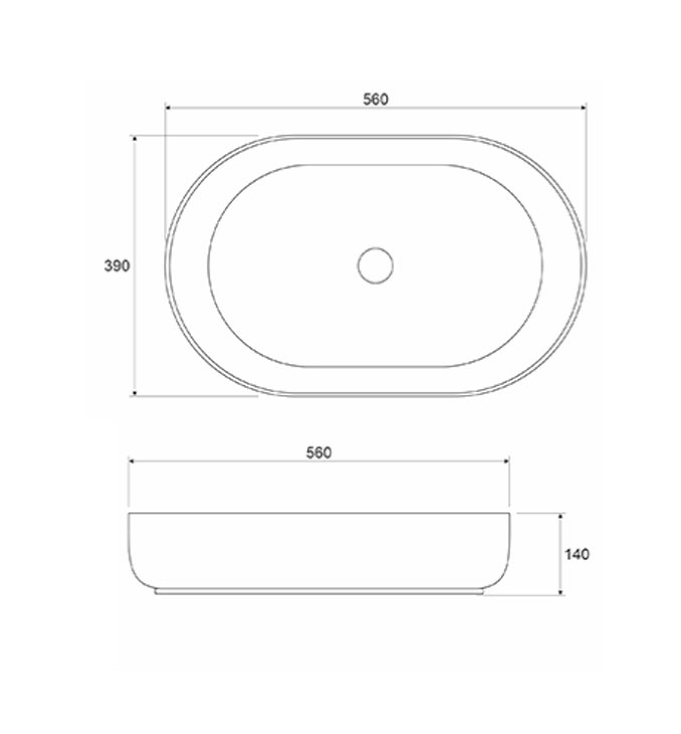 Lavabo COPEN nadgradni 560x390x140 mat gray - Slika 2