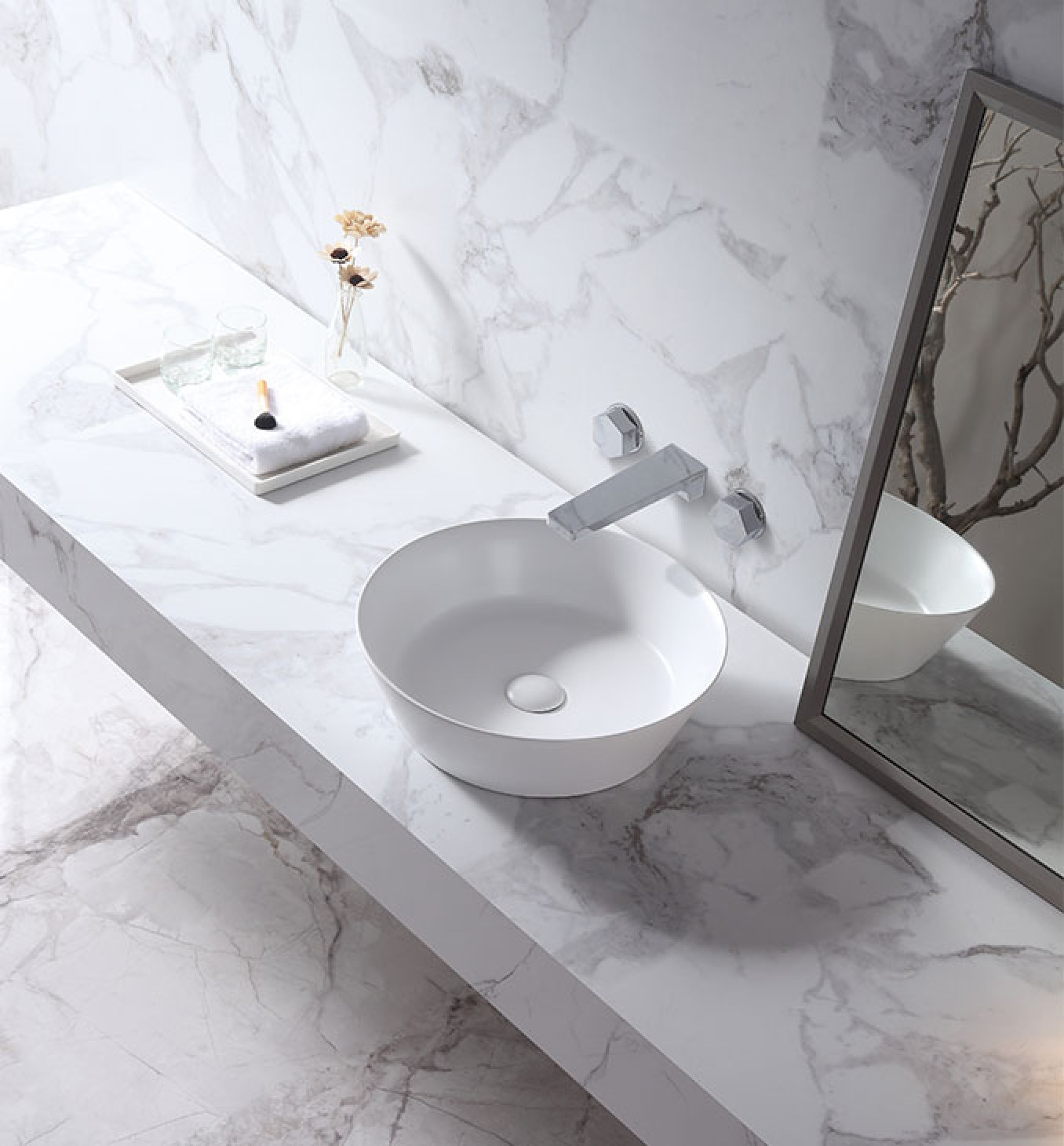 Lavabo COPEN nadgradni 430x430x130 matt white - Slika 2