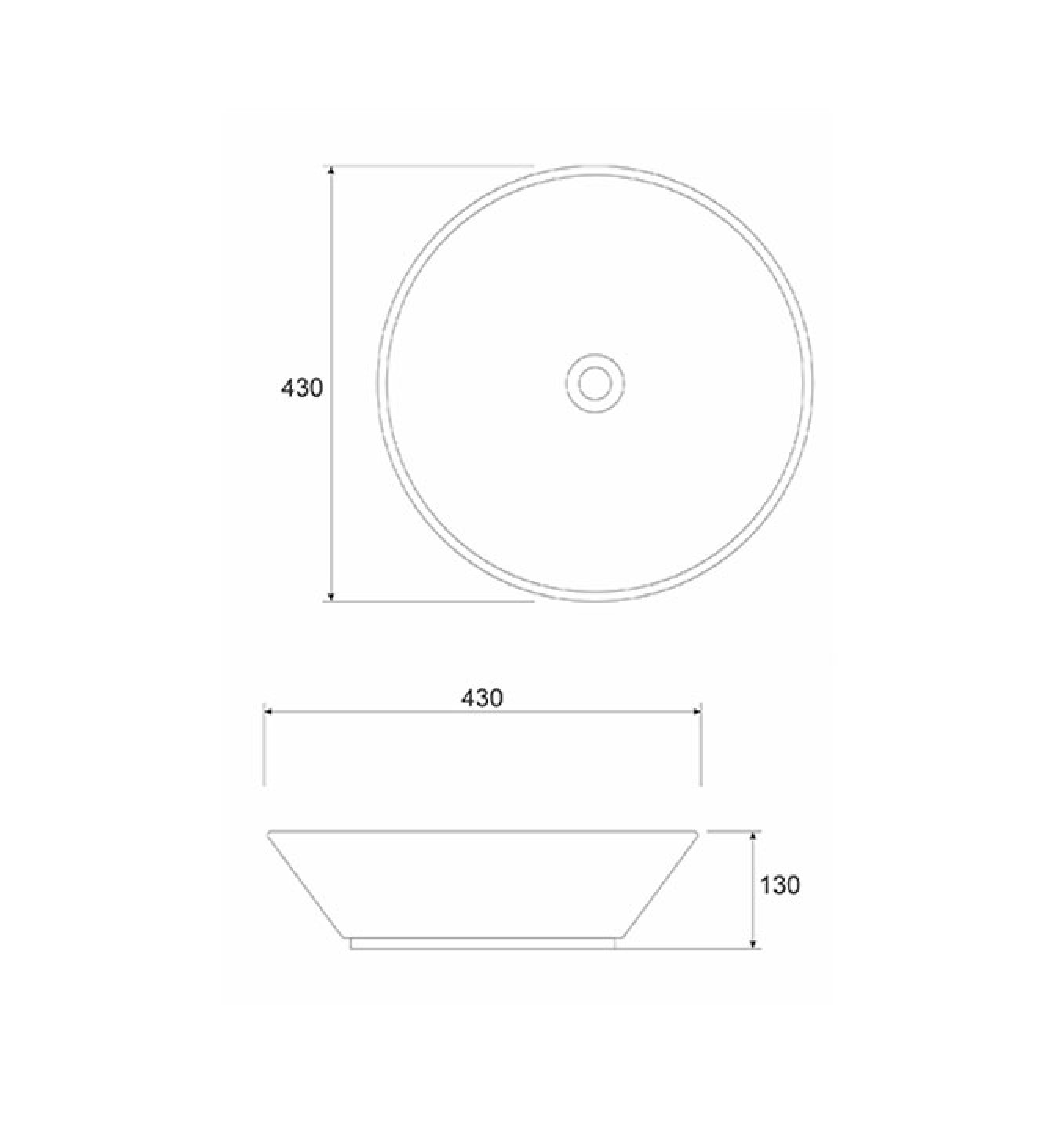Lavabo COPEN nadgradni 430x430x130 matt white - Slika 4