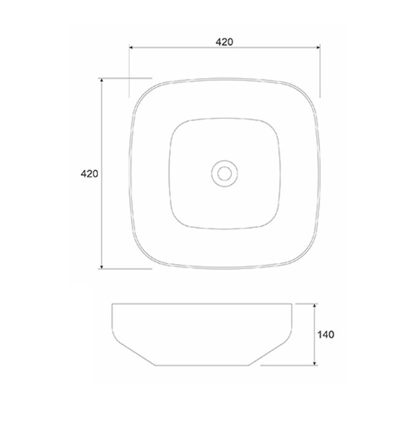 Lavabo COPEN nadgradni 420x420x140 - Slika 6