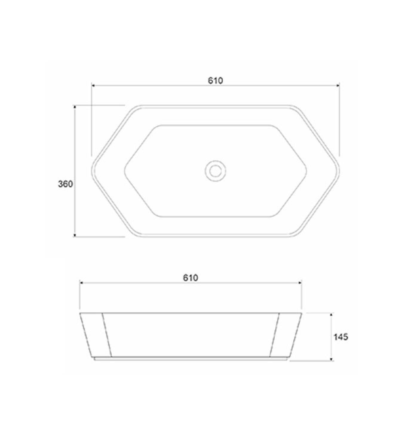 Lavabo COPEN nadgradni 610x360x145 - Slika 4