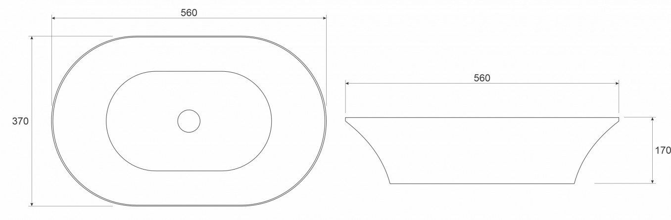 Lavabo COPEN nadgradni 560x370x170 - Slika 2
