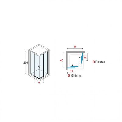 Tuš kabina NOVELLINI OPERA 120×80 mat beli ram
