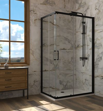 Tuš kabina ATLAS PRO 160x80cm staklo 6mm mat crna