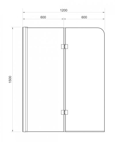 Paravan za kadu MINOTTI 1200×1500. 6mm staklo. preklopni