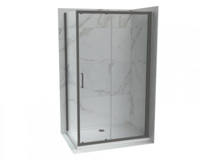 Tuš kabina ATLAS PRO 1200×800 gunmetal. staklo 6mm providno