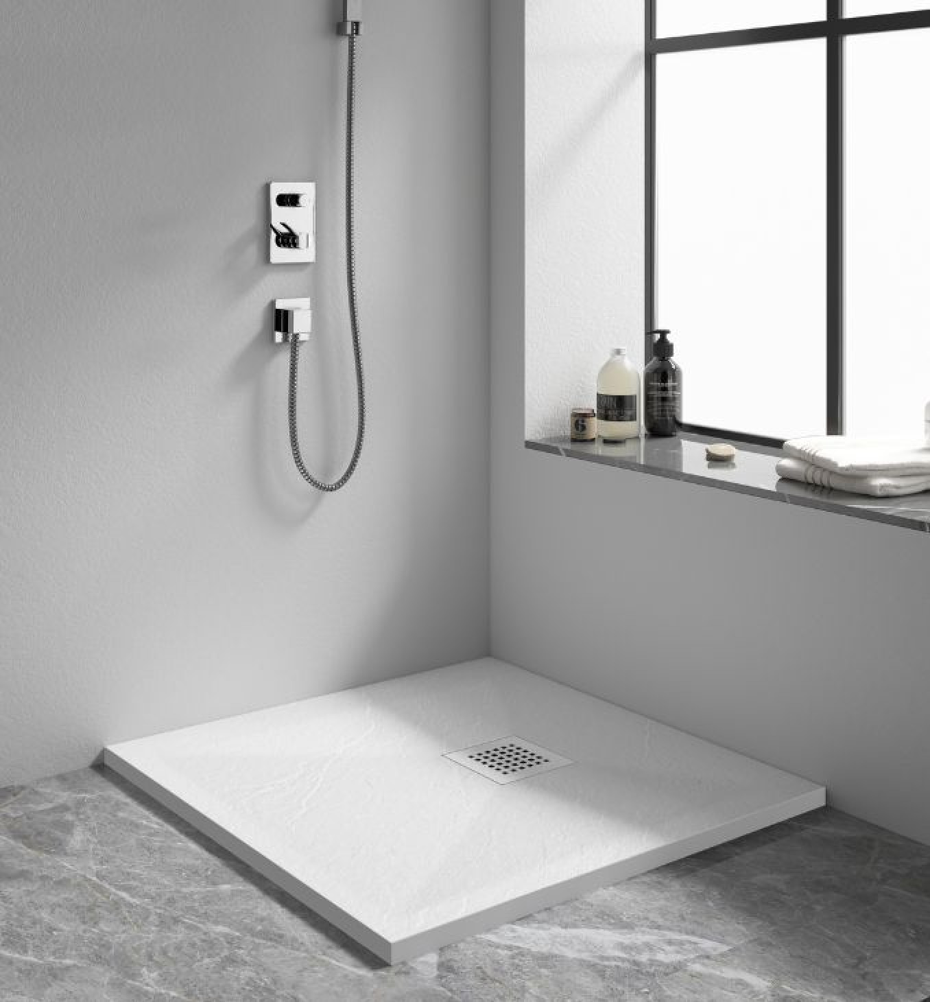 Tuš kadica COPEN SLATE WHITE 800x800x25 sa S/S white rešetkom - Slika 6