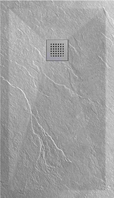 Tuš kadica COPEN SLATE LIGHT GRAY 1000x800x25 sa S/S light gray rešetkom