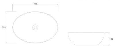 Lavabo COPEN nadgradni 420x340x150