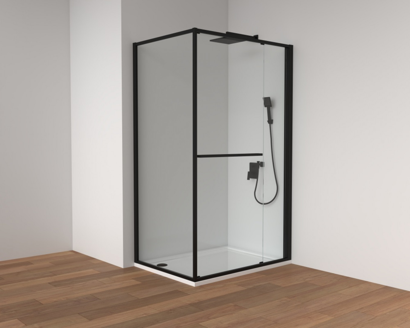 Tuš kabina COPEN ATLAS PRO 1V 1000x800x2000 matt black. staklo 6mm providno
