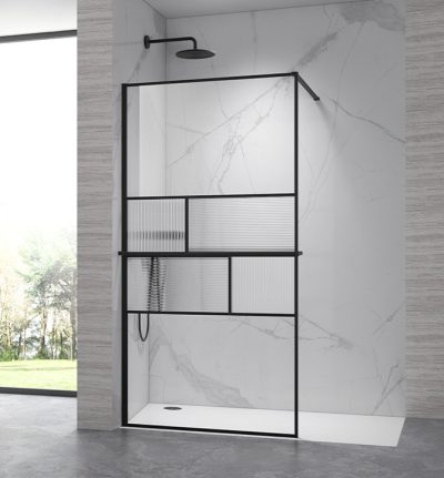 Walk-in COPEN ARTE 1000×2100 matt black. staklo 8mm