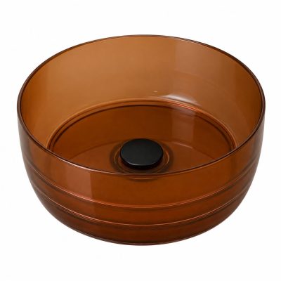 Lavabo COPEN RESIN nadgradni 400x400x150 transparent maron